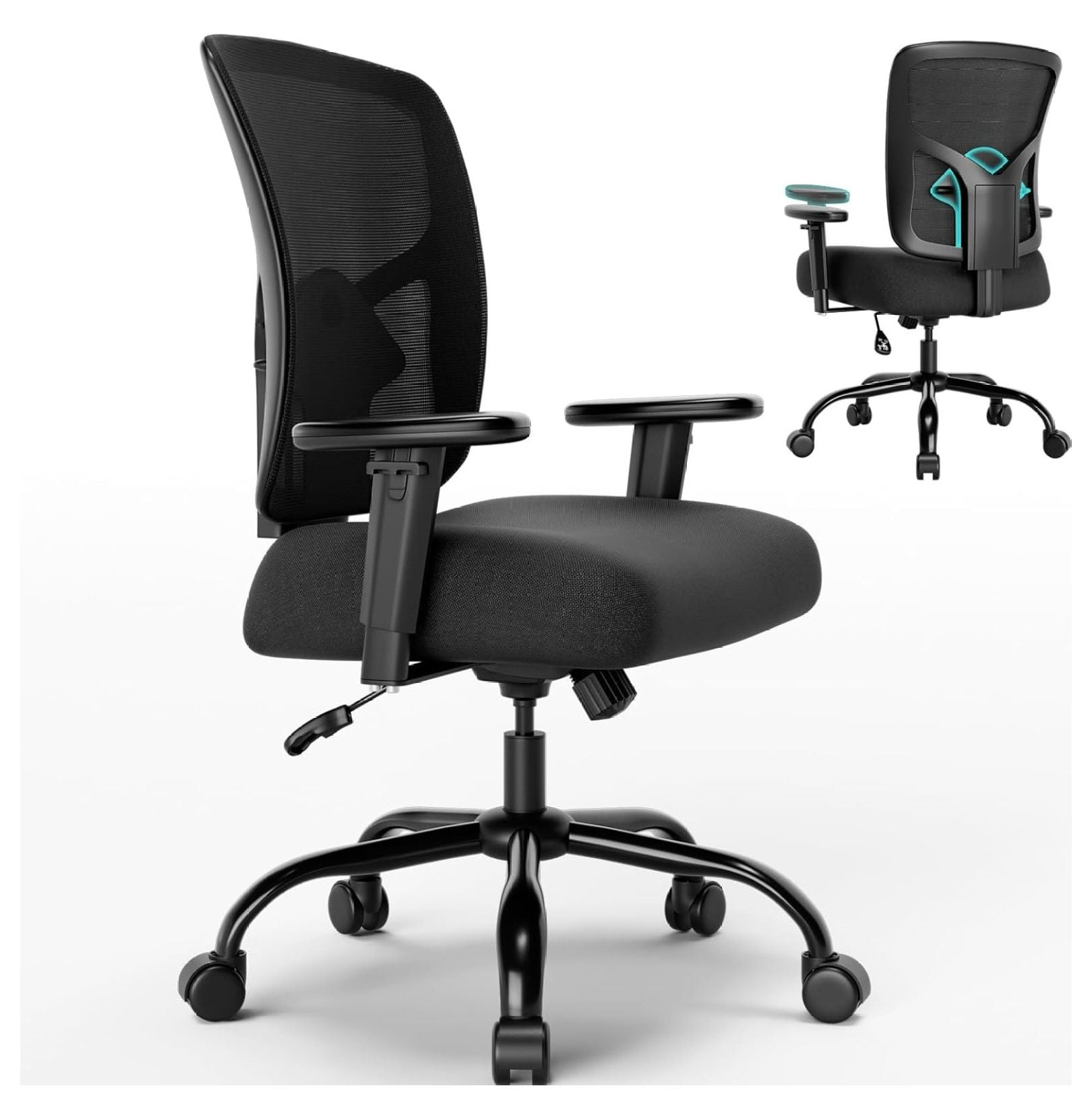 Big And Tall Office Chair 400Lbs, Office Chair For Heavy People With ... inside