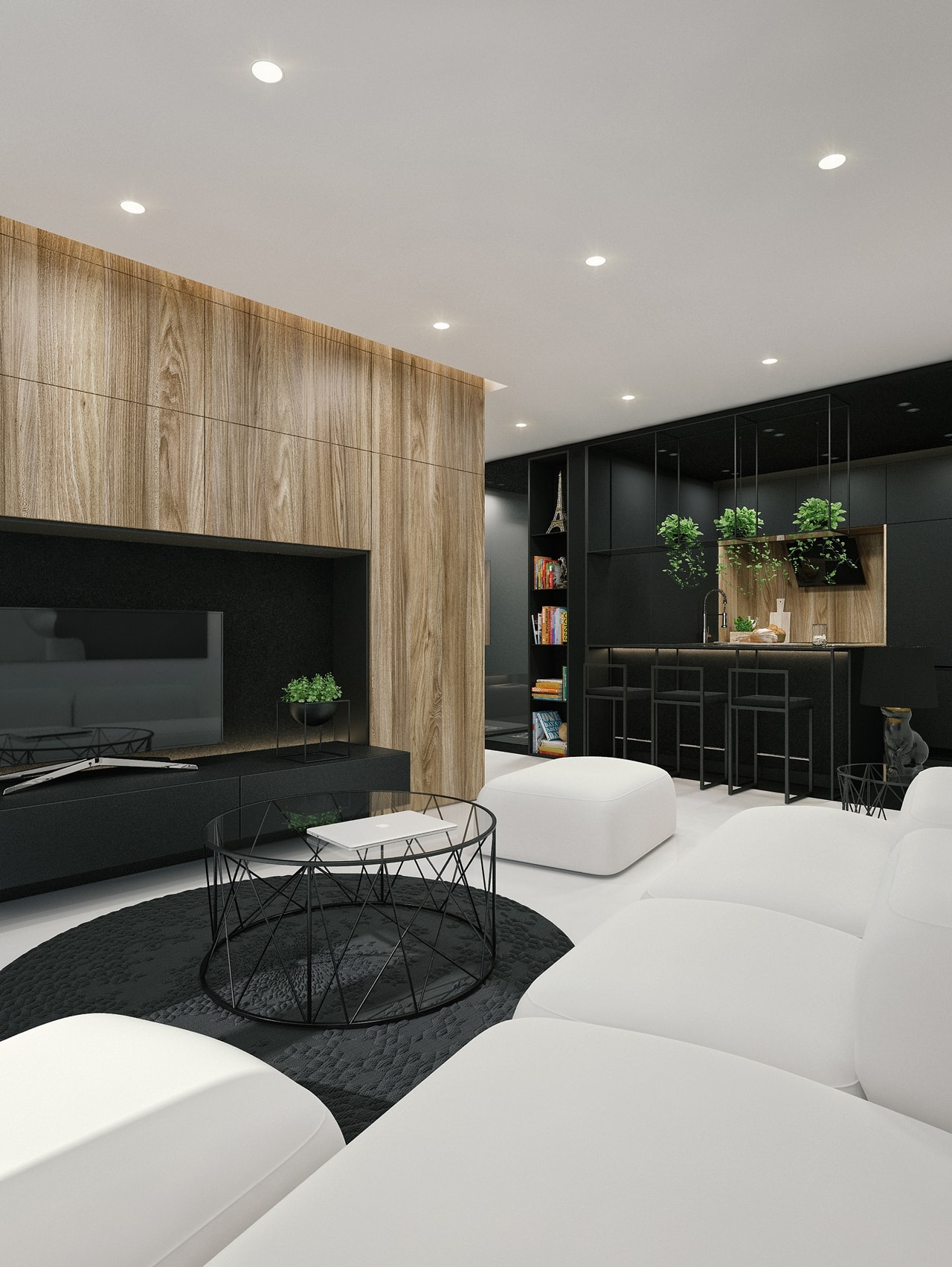 Black And White Interior Design Ideas: Modern Apartment By Id White ... in Black And White Interior Design Ideas