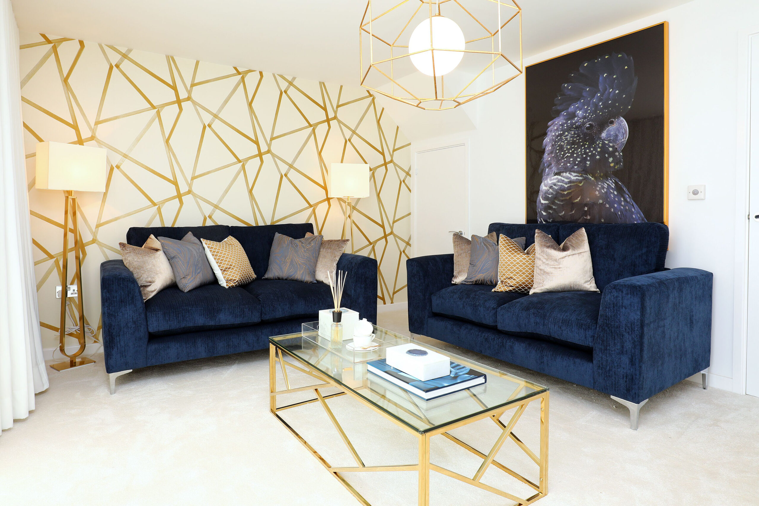Blue And Gold Living Room Decorating Ideas ~ Gold Living Room Blue Navy ... intended for