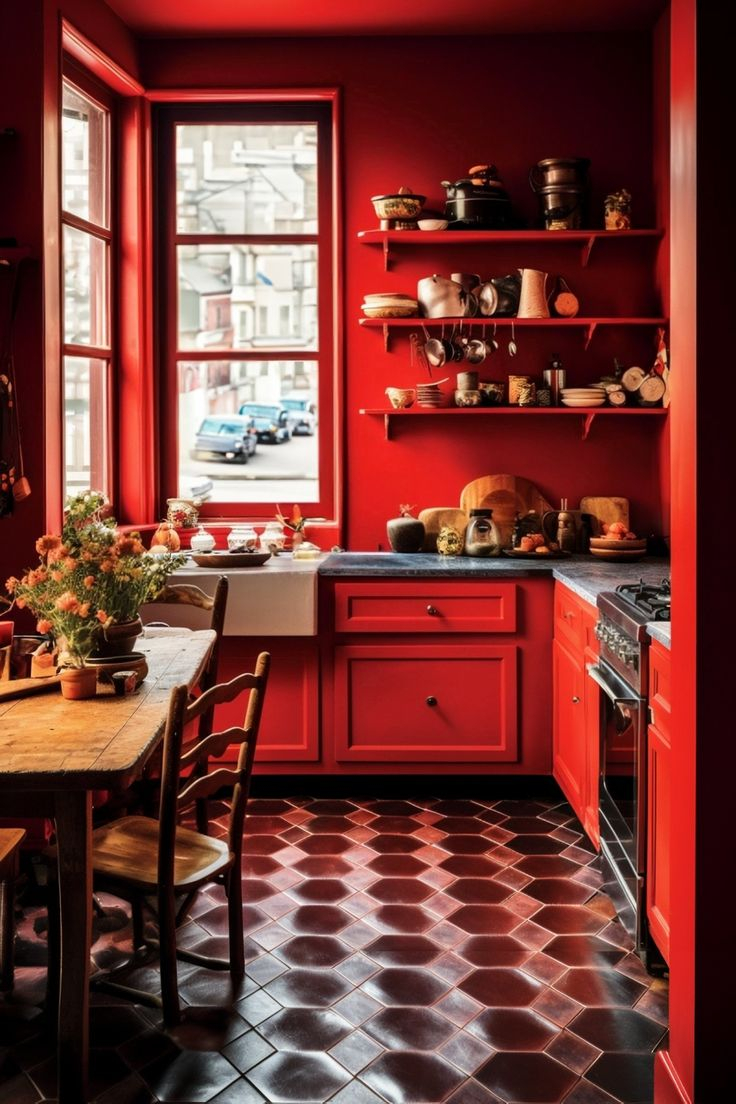 Bold And Beautiful Red Kitchen Design within Creating Warmth and Energy Red Kitchen Design Inspiration