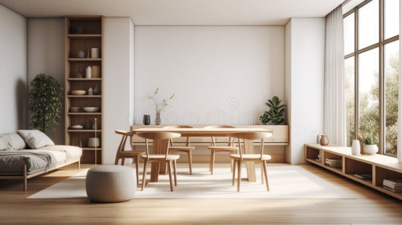 Bright Airy Living Room With Rustic Decor Stock Illustration ... for