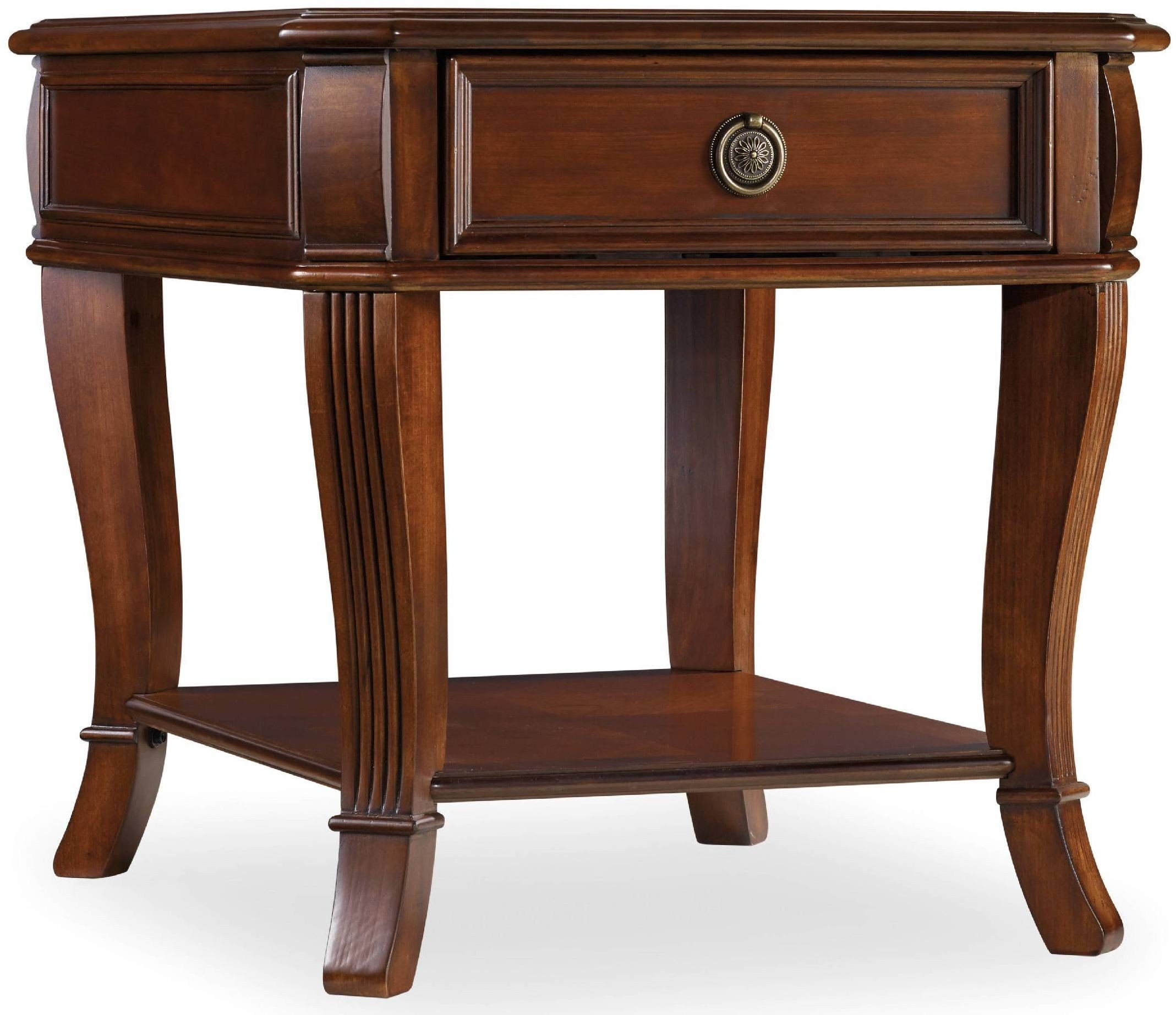 Brookhaven Cherry End Table From Hooker | Coleman Furniture inside Cherry Wood End Tables Living Room
