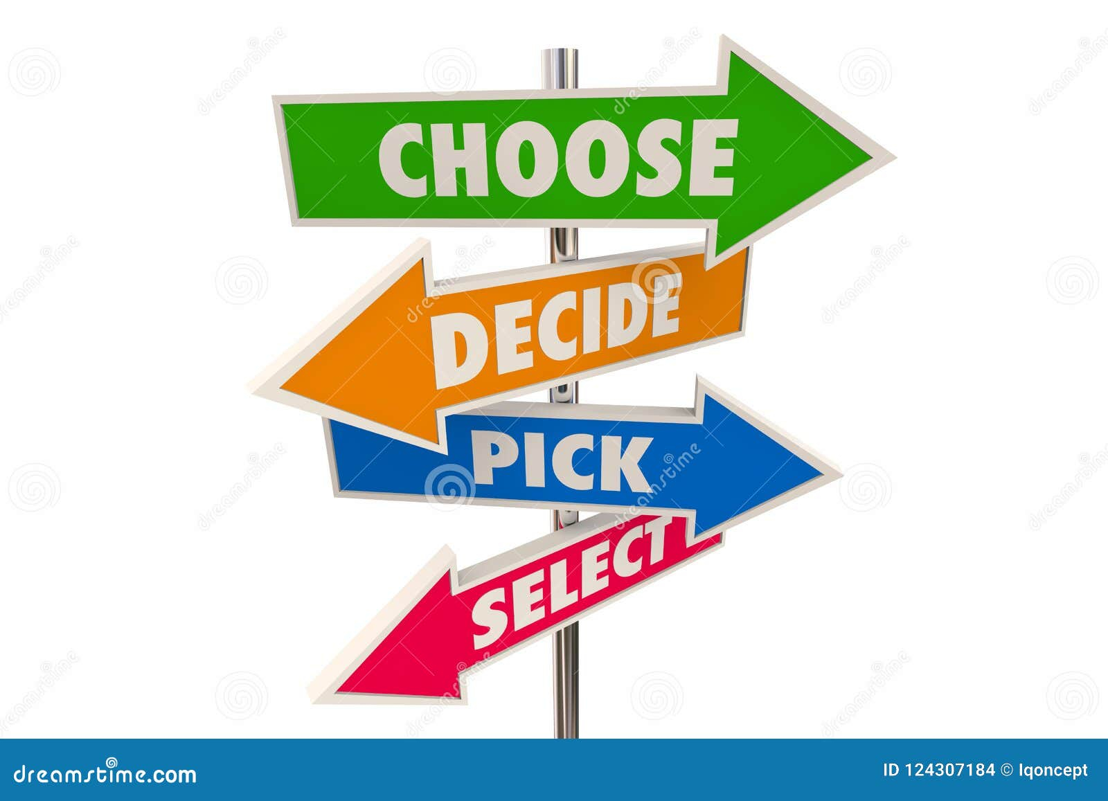 Choose Decide Pick Select Choice Decision Arrow Signs 3D ... intended for