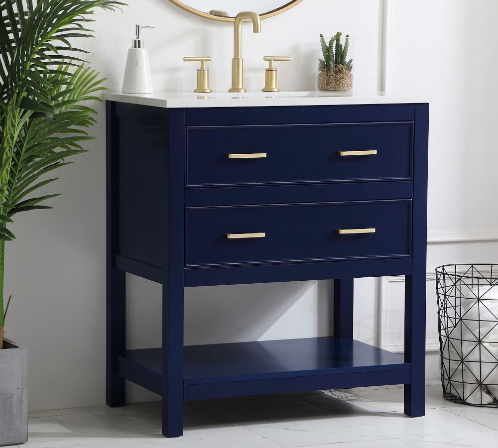 Clemens Single Sink Vanity Cabinet, Blue, 24&quot; | Pottery Barn | Single ... inside