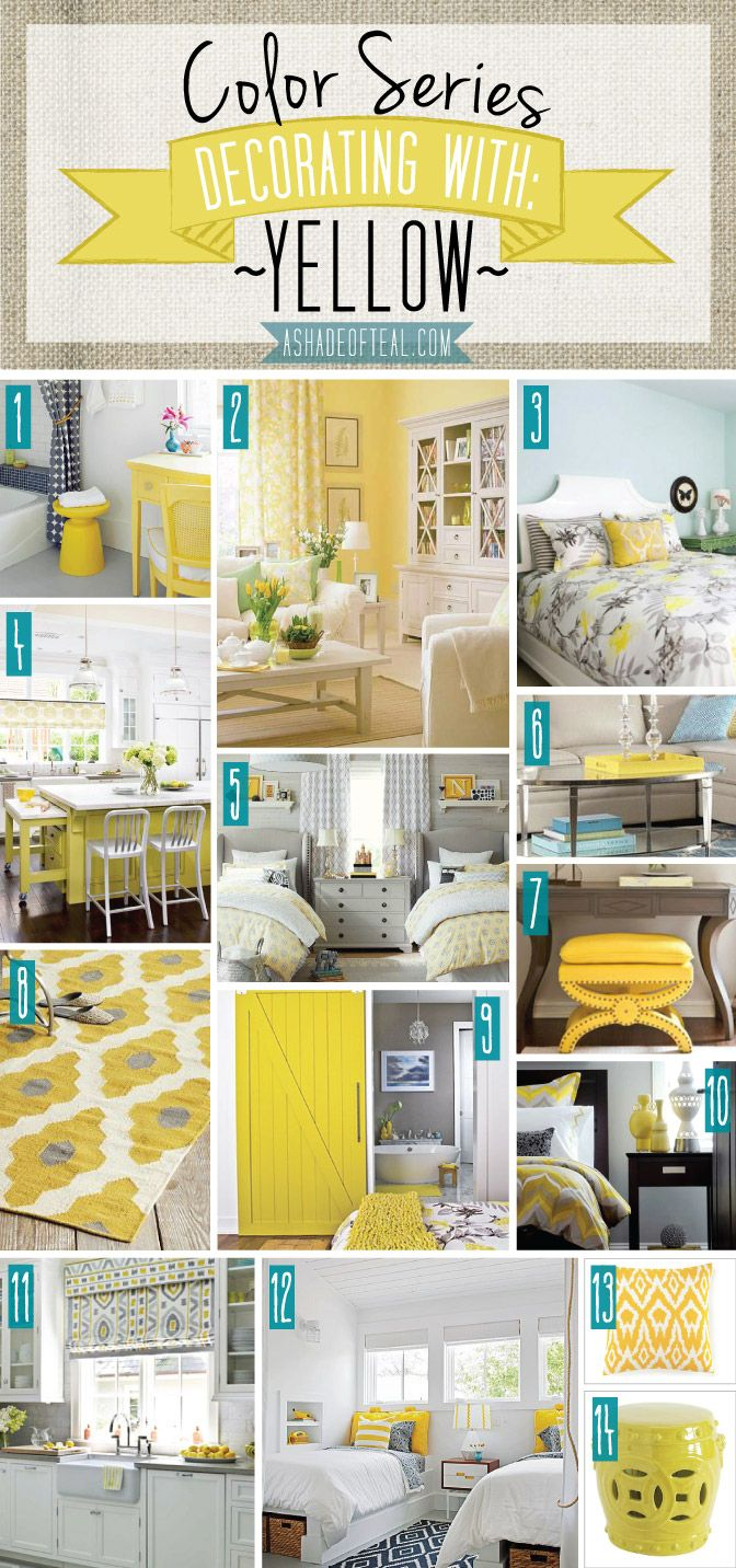 Color Series; Decorating With Yellow | Teal, Decorating And Room intended for