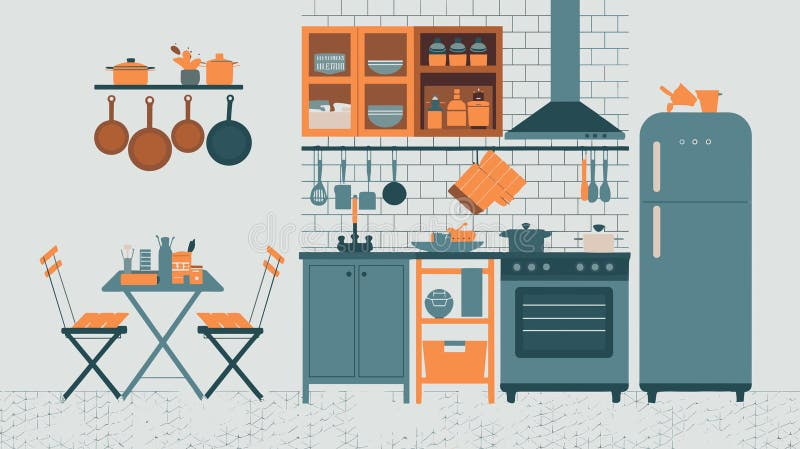 Compact Kitchen In A Small Apartment With Smart Storage Solutions And ... with regard to Smart Storage Solutions for Tiny Apartment Kitchens