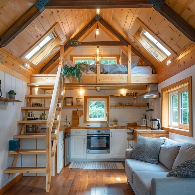 Cozy Tiny House Interior With Rich Architecture Design | Premium Ai ... in From Cramped to Cozy Expert Tiny Home Interior Tips