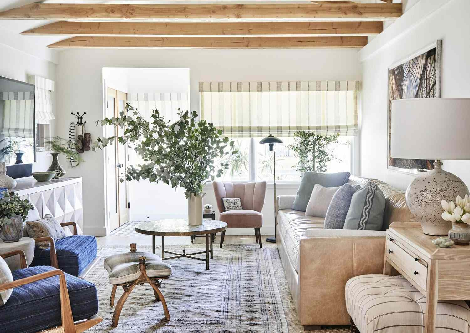 Cozy Up Your Space: Create A Living Room With A Leather Couch That You ... for Creating Cozy and Chic Living Spaces Centered Around a Beige Sofa