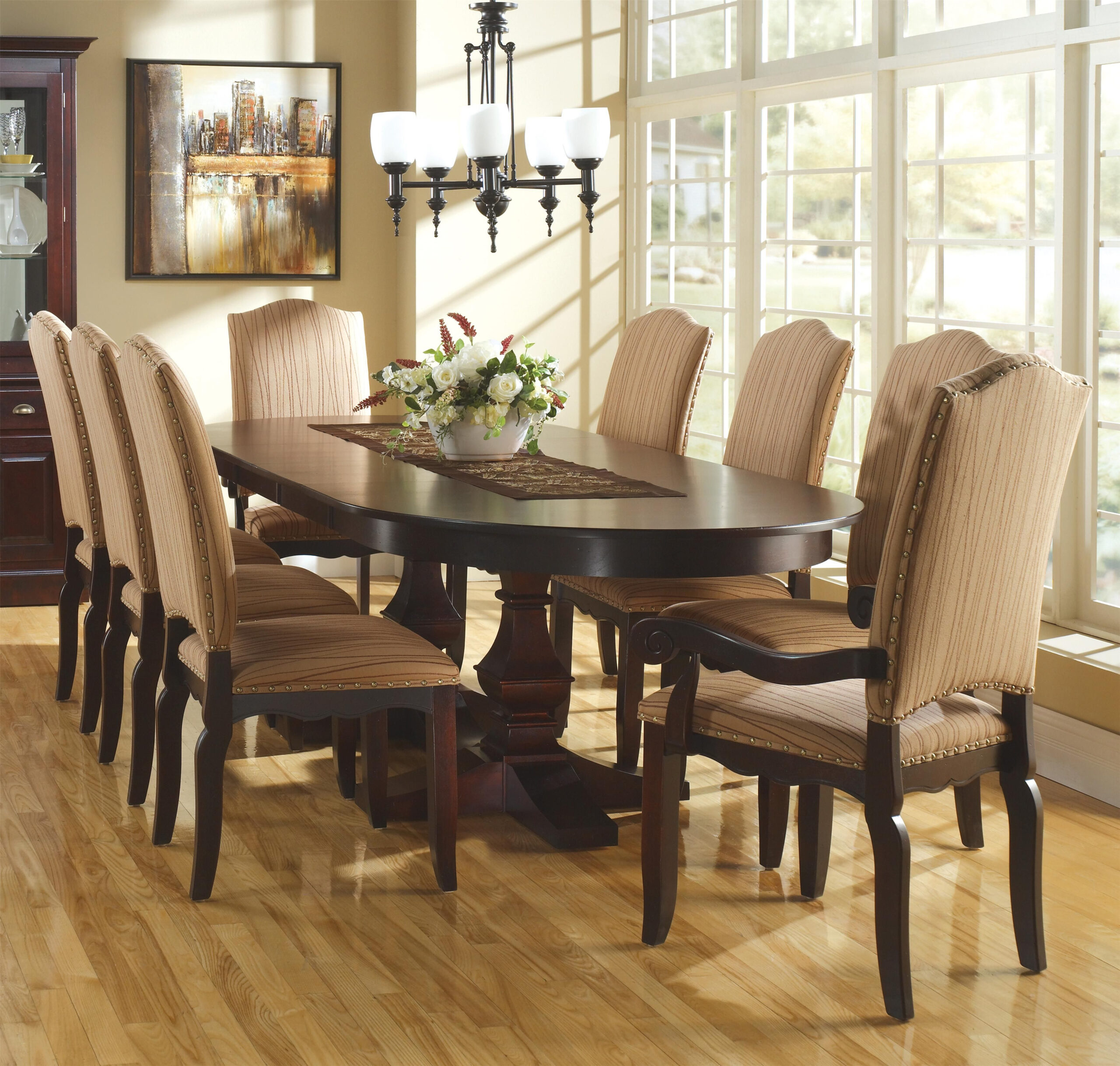 Custom Dining Customizable Oval Table With Leaves &amp;Amp; Pedestal Base By ... in Creating Connection The Social Advantage of Oval Dining Room Table Sets