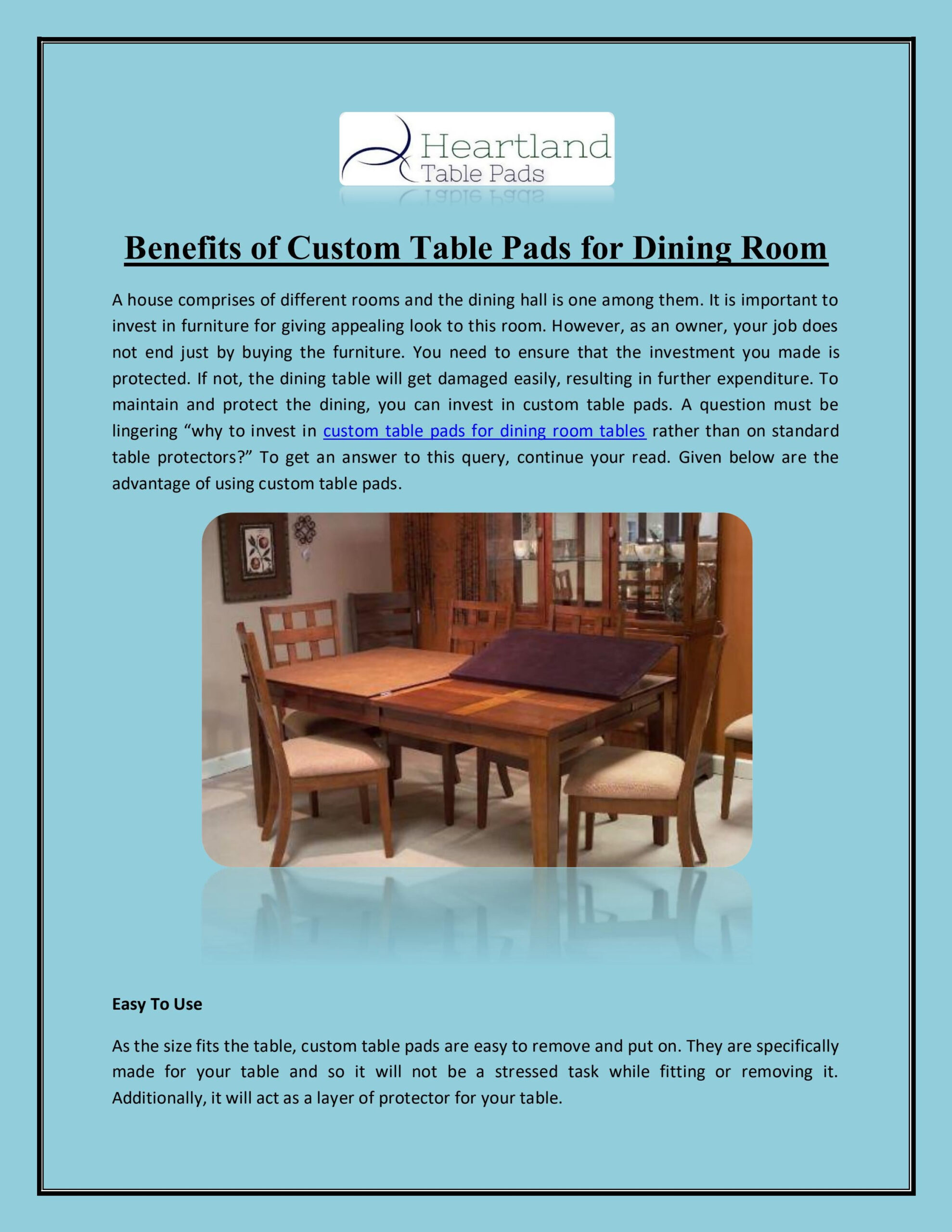 Custom Dining Room Table Pads in Dining Table Pads Explained Understanding Materials and Functionality