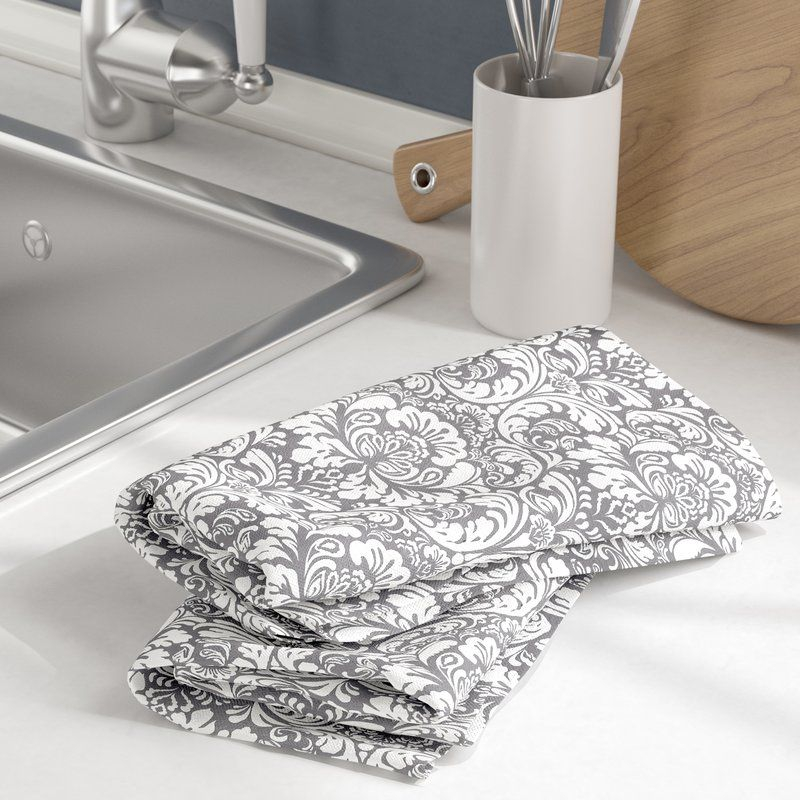 Damask Cotton Dishtowel Linen Kitchen Towels, Kitchen Towel Set, Hand ... for