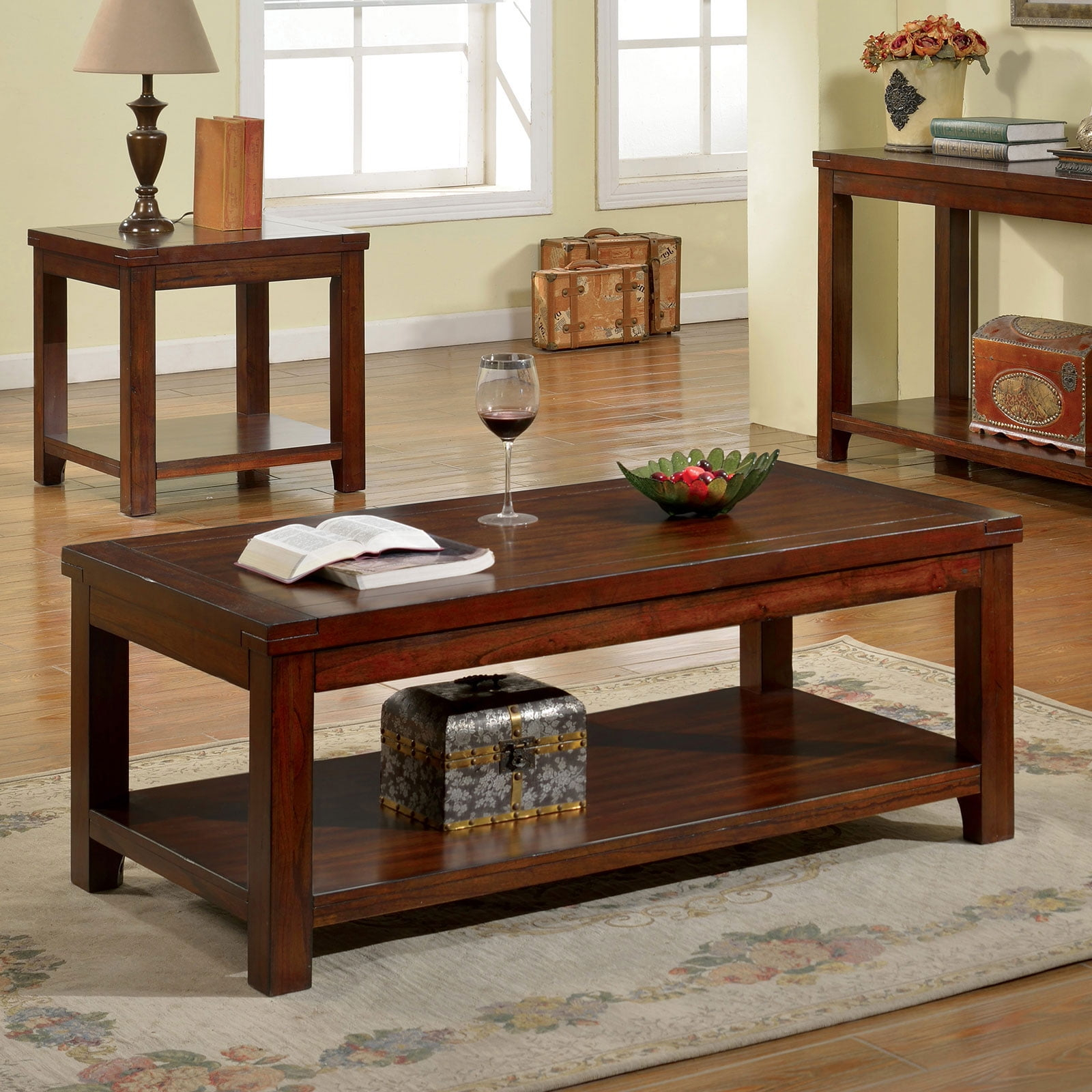 Dark Cherry Wood Living Room Furniture | Baci Living Room with Dark Wood Living Room Furniture
