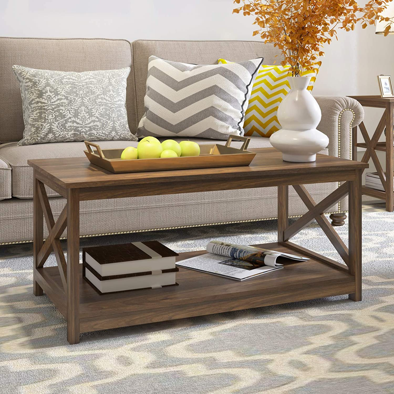 How to Style Your Living Room Around a Dark Wood Table