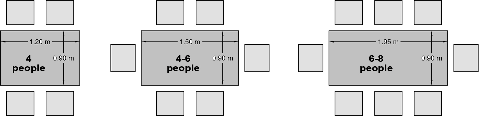 Dining Table Dimensions / Measurements throughout