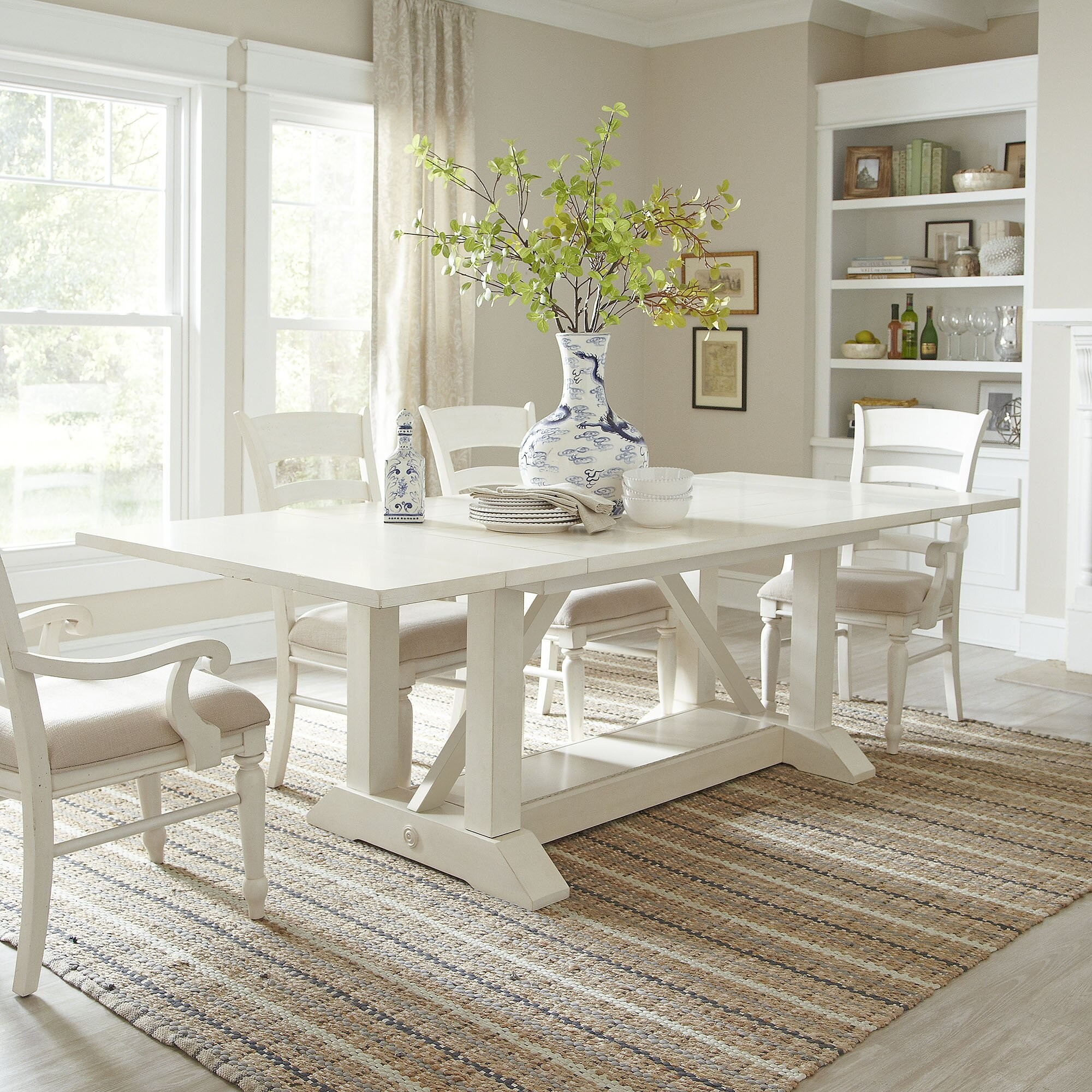 Distressed White Dining Room Furniture pertaining to