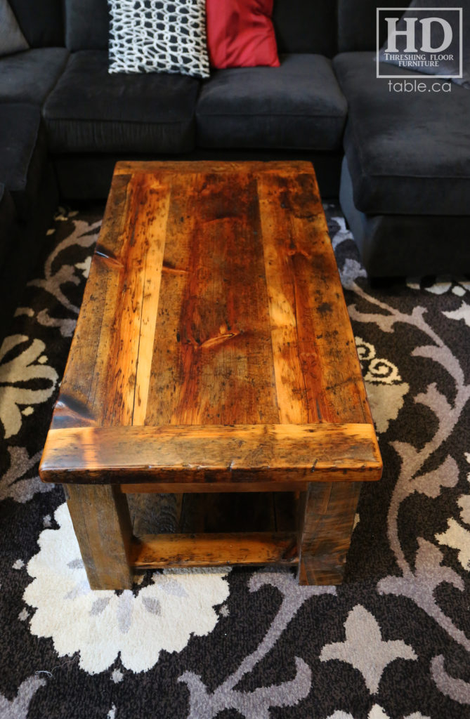 Distressed Wood Coffee Table Made From Ontario Barnwood | Blog pertaining to
