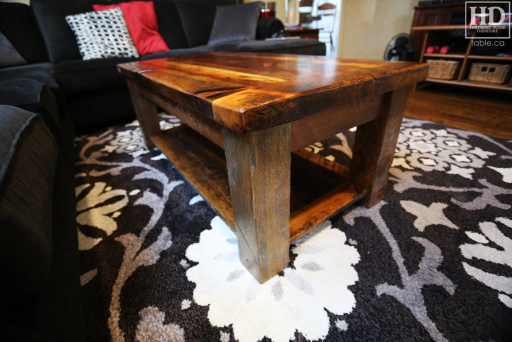 Distressed Wood Coffee Table Made From Ontario Barnwood | Blog regarding
