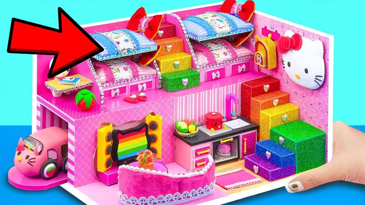 Diy Miniature Cardboard House: Create A Cozy Hello Kitty House With Two ... inside