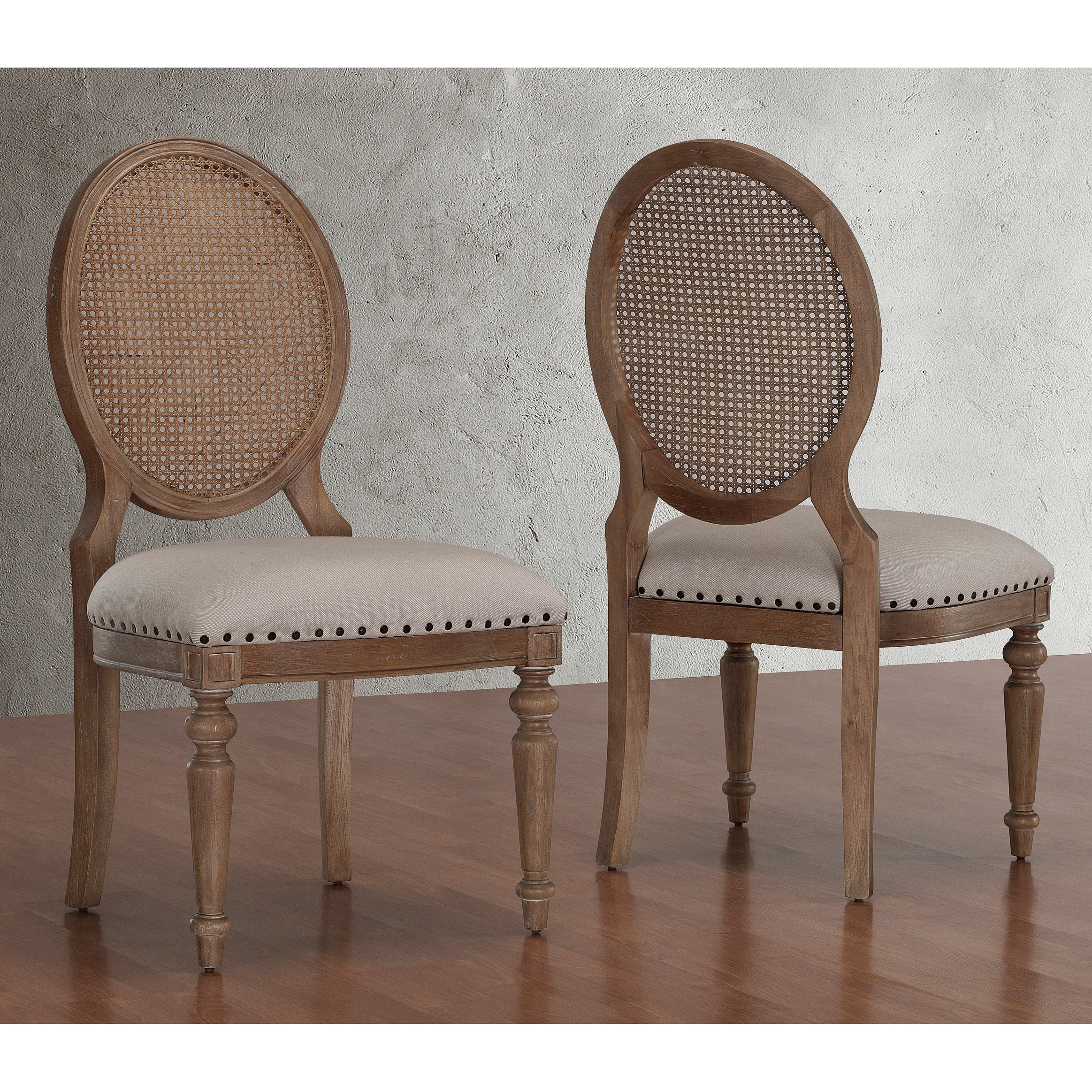 Elements Weathered Oak Cane Back Dining Chairs (Set Of 2) - Overstock ... in