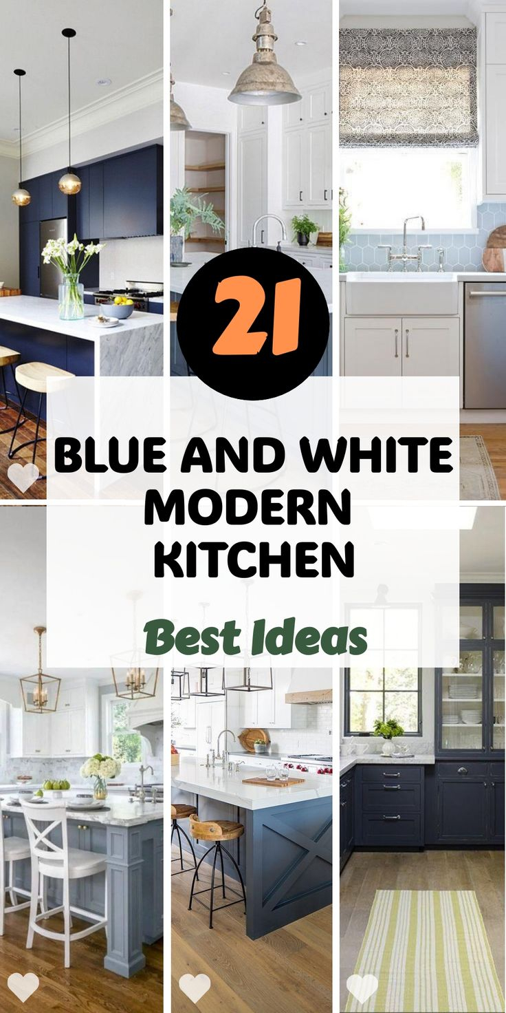 Elevate Your Kitchen With Stunning Blue And White Modern Kitchen Design ... with regard to Elevate Your Kitchen Design with These Contemporary Window Treatments