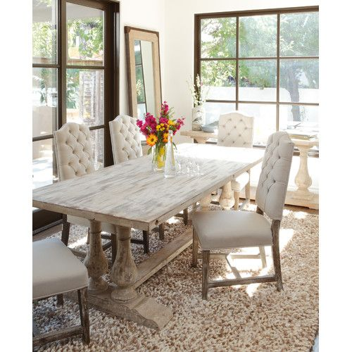Elodie Distressed Dining Table In White Wash Home Projects In 2019 ... regarding