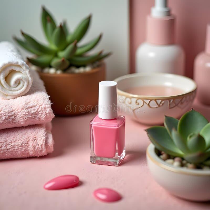 Enchanting Oasis Nail Polish Oasis In A Spa Retreat Stock Illustration ... with regard to Creating a Serene Oasis Designing Your Dream Nail Salon