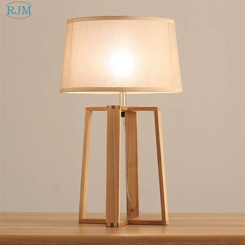 European Style Modern Simple Wooden Desk Lamps Creative Solid Wood ... within