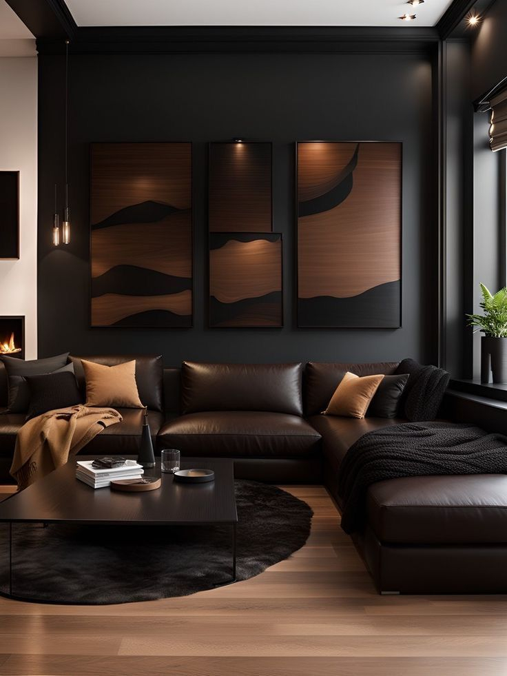 Warm and Welcoming Living Room Designs Featuring Black and Brown