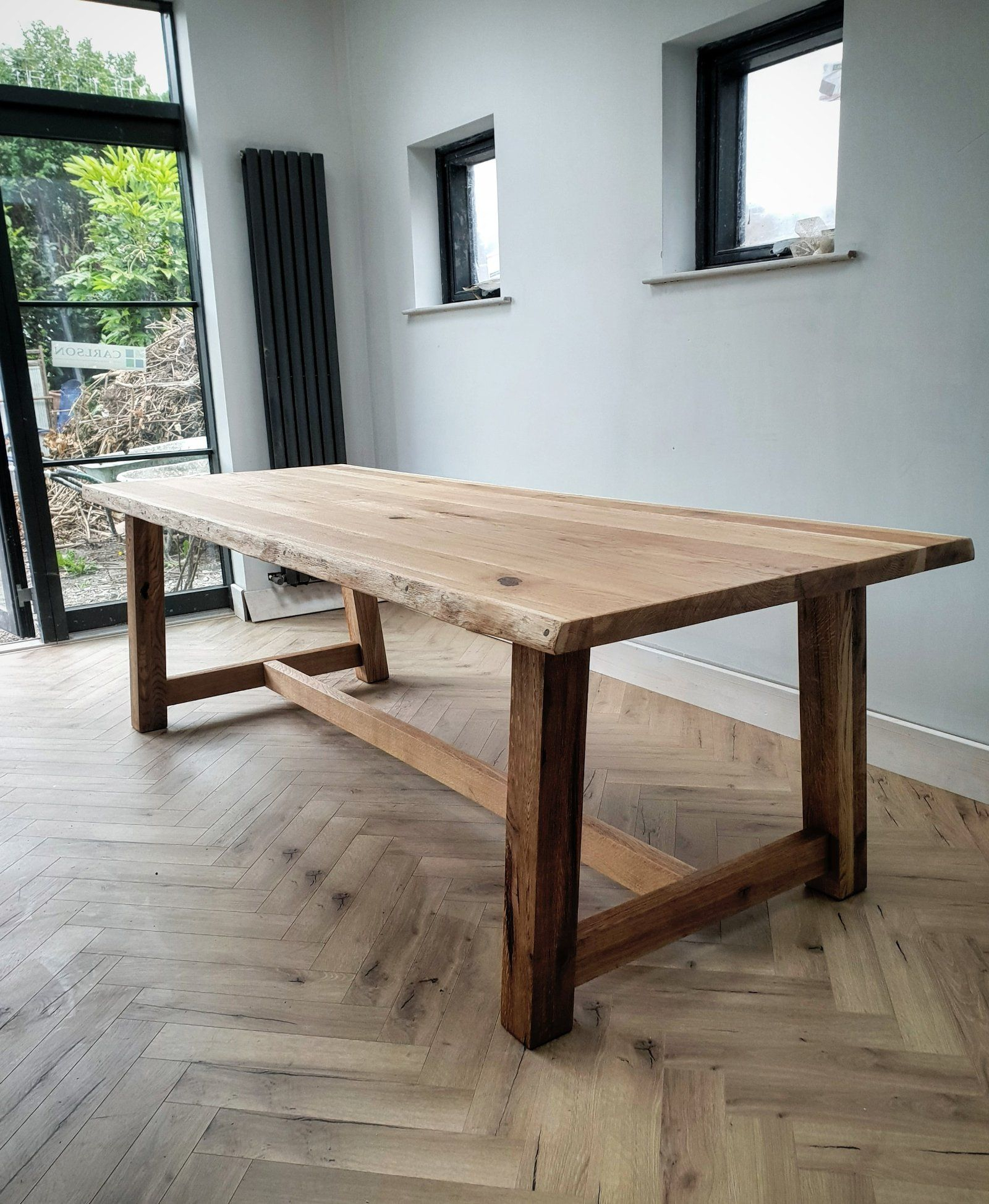 Farmhouse Solid Oak Dining Table By Strachel A.f. In 2021 | Solid Oak ... within