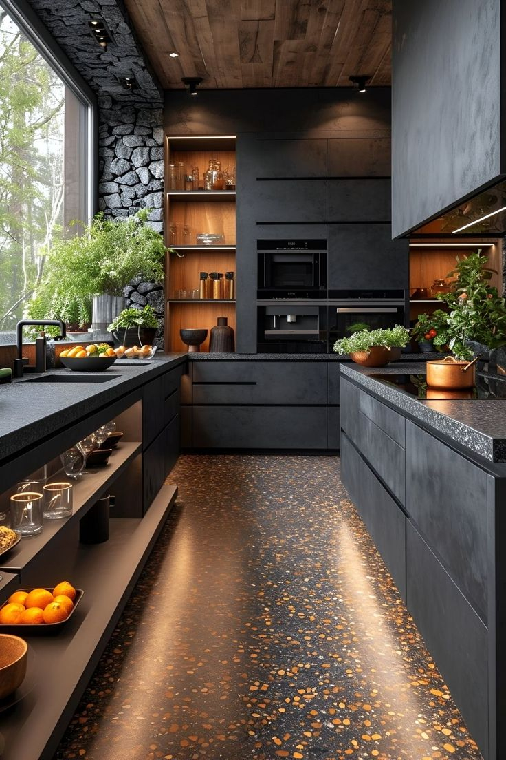 &quot;From Drab To Fab: Black Kitchen Makeover Revealed!&quot; | Modern Kitchen ... for From Drab to Fab Revitalizing Your Kitchen with Modern Wallpaper