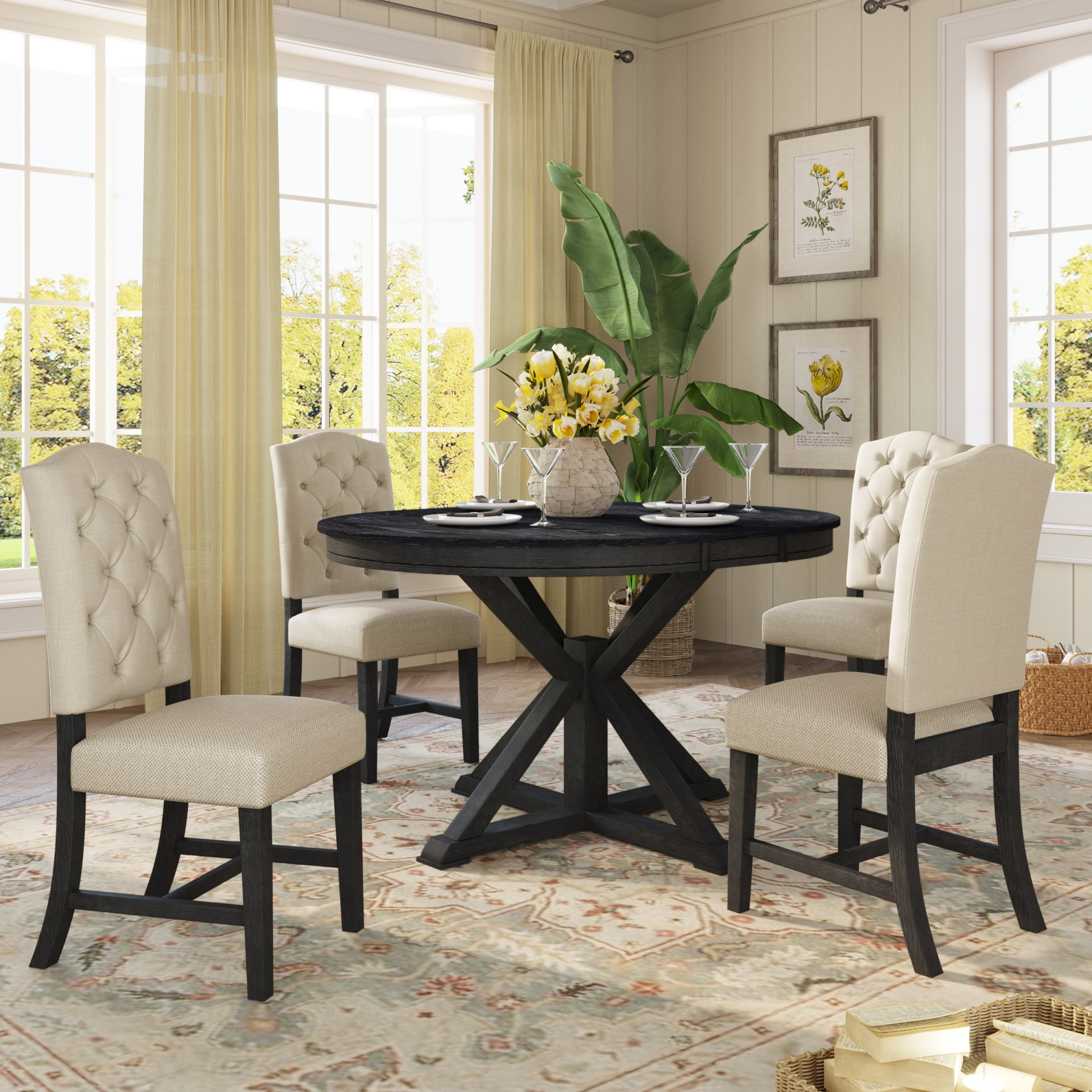 Functional Furniture Retro Style Dining Table Set With Extendable Table ... within Beyond the Coffee Table Understanding Wood Dining Table Placement in Living Rooms