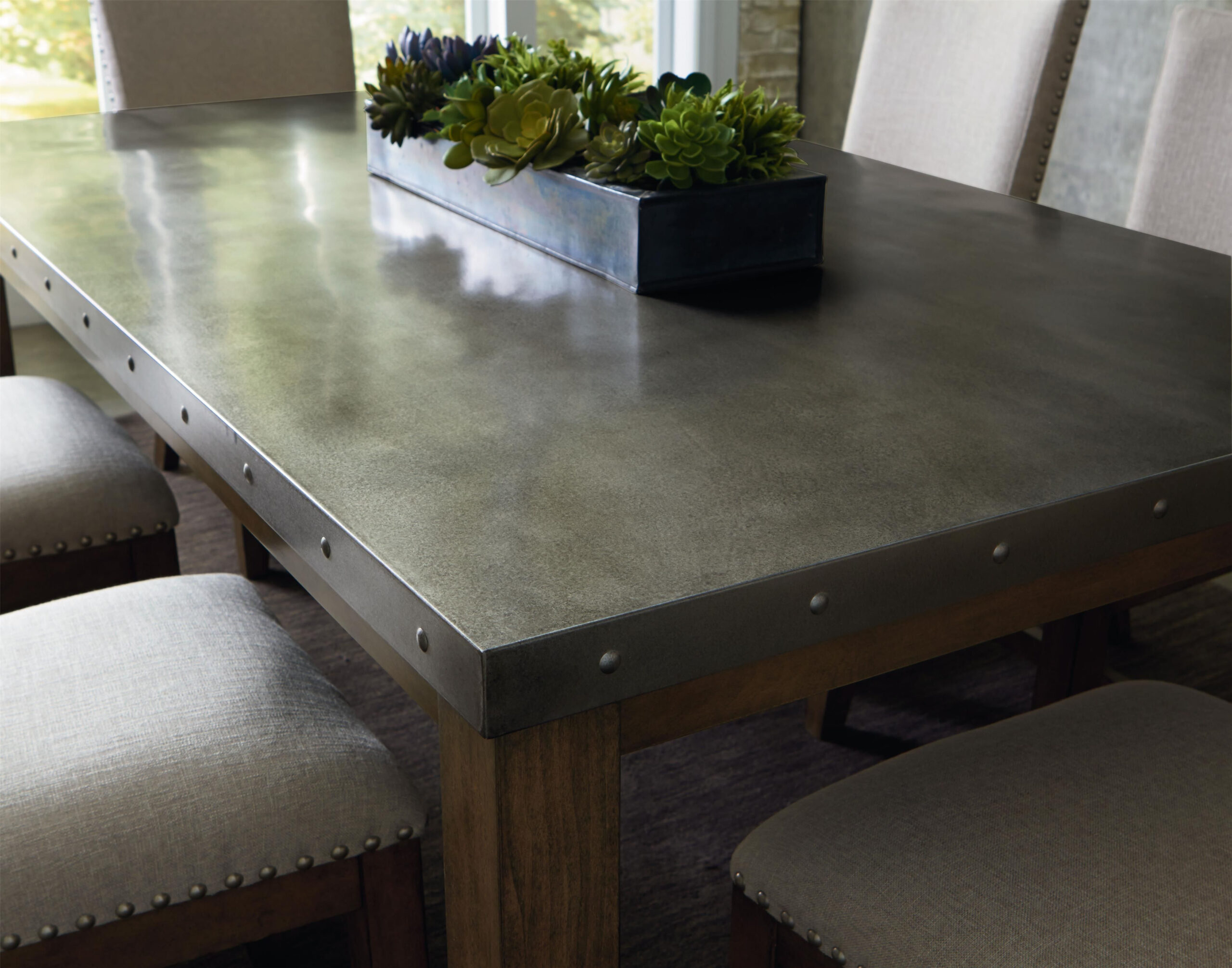 Galvanized Metal Dining Table in Styling Your Round Metal Dining Room Table for Every Occasion