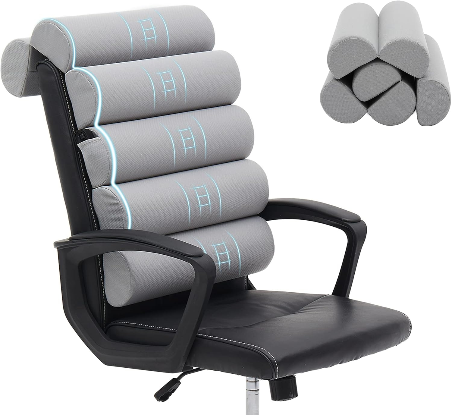 Givanlee Lumbar Support Pillow For Office Chair,Patented Design 6-Fold ... within