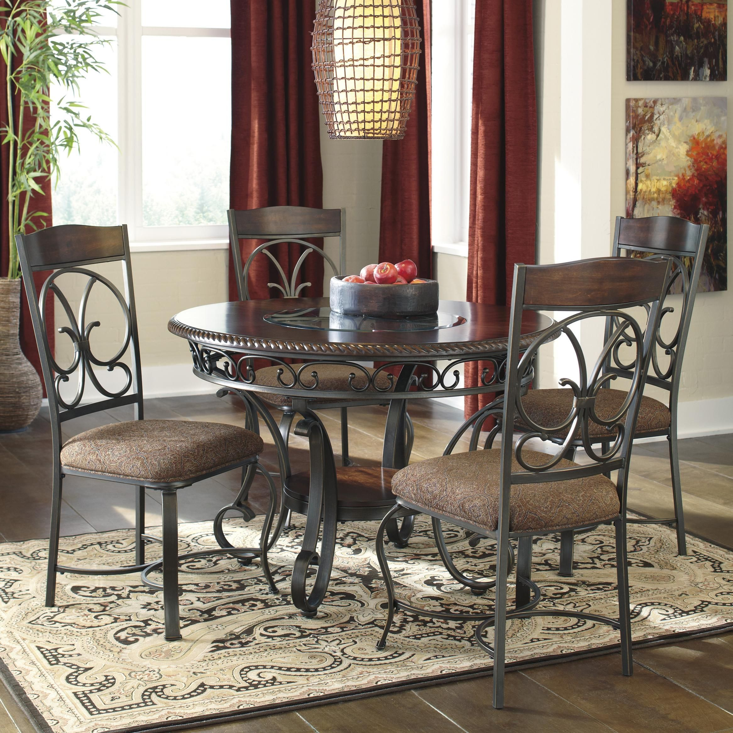 Glambrey Round Dining Table And Chair Set By Signature Design By Ashley ... inside