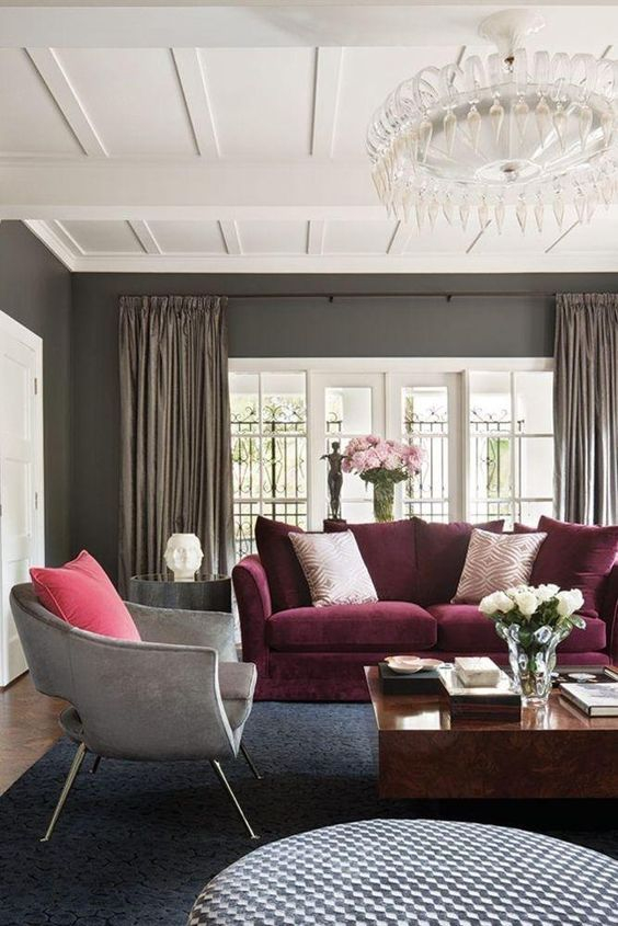Grey And Burgundy Living Room Ideas - Decoholic with regard to Beyond Beige Discovering the Richness of Grey and Burgundy Interiors