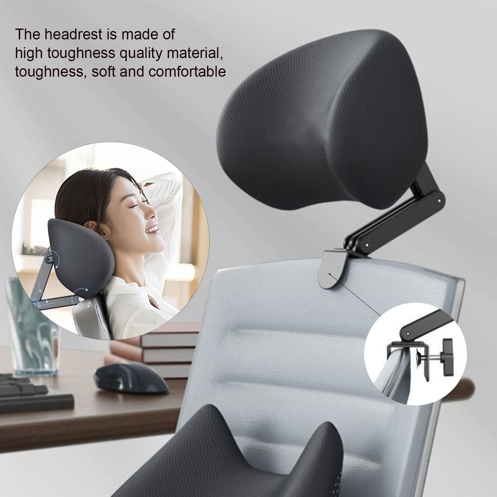 Guiexla Memory Foam Office Chair Headrest Attachment Adjustable Angle ... intended for The Unexpected Benefits of an Office Chair Headrest for Your Neck