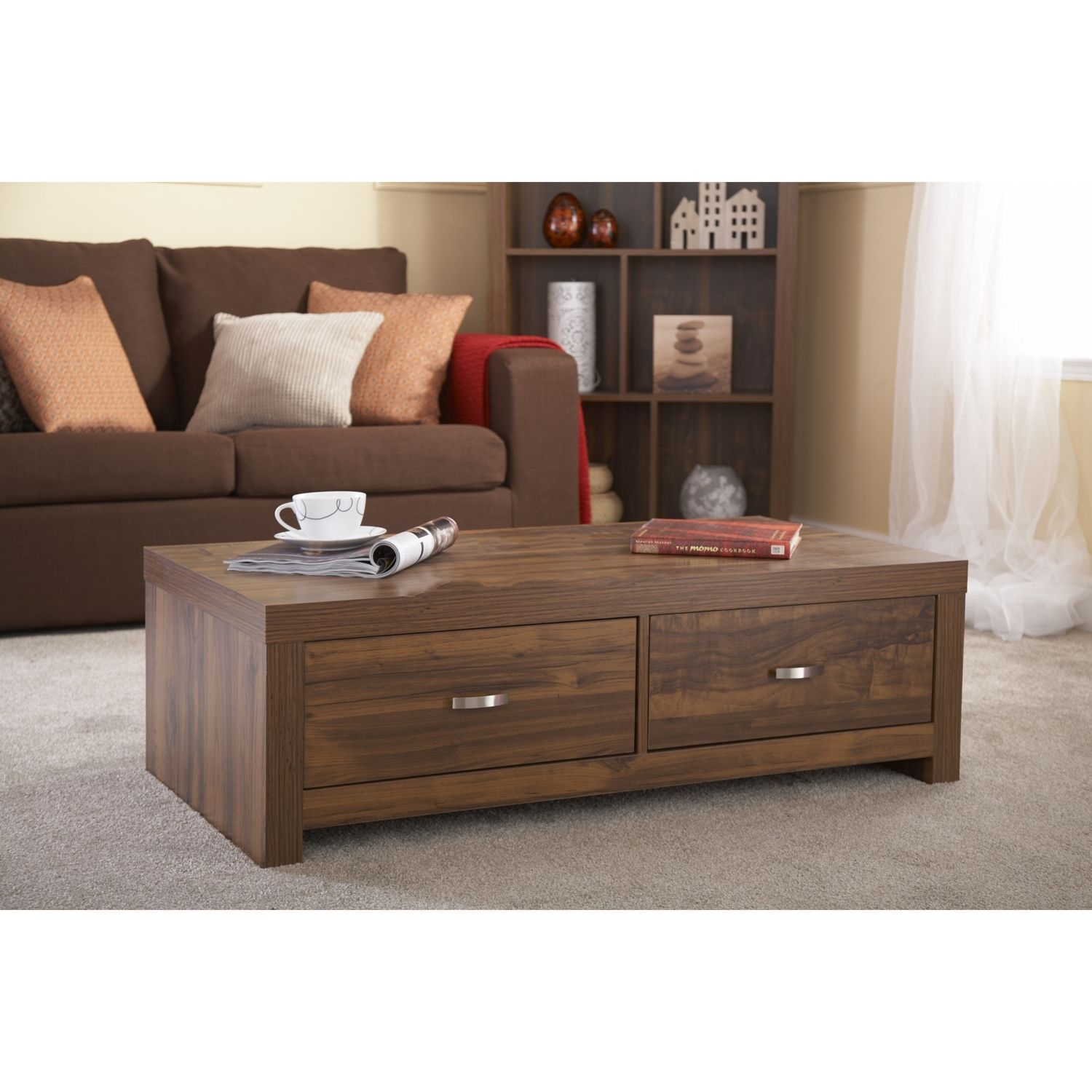 Hampton Two Drawer Coffee Table | Dark Wood Coffee Table, Coffee Table ... intended for Dark Wood Coffee Table With Drawers