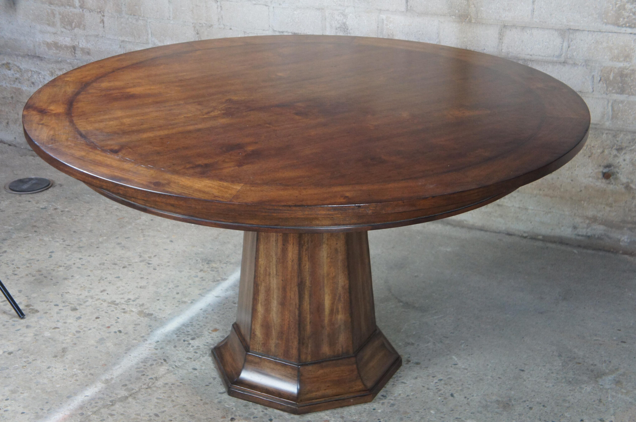 Henredon Acquisitions Round Mahogany Glass Top Pedestal Dining Table ... throughout How to Style Your Space with a Classic Henredon Round Dining Table