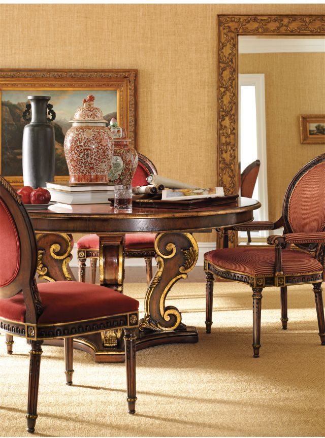 Henredon Arabesque Dining Table | Henredon Furniture, Dining Room Style ... inside How to Style Your Space with a Classic Henredon Round Dining Table