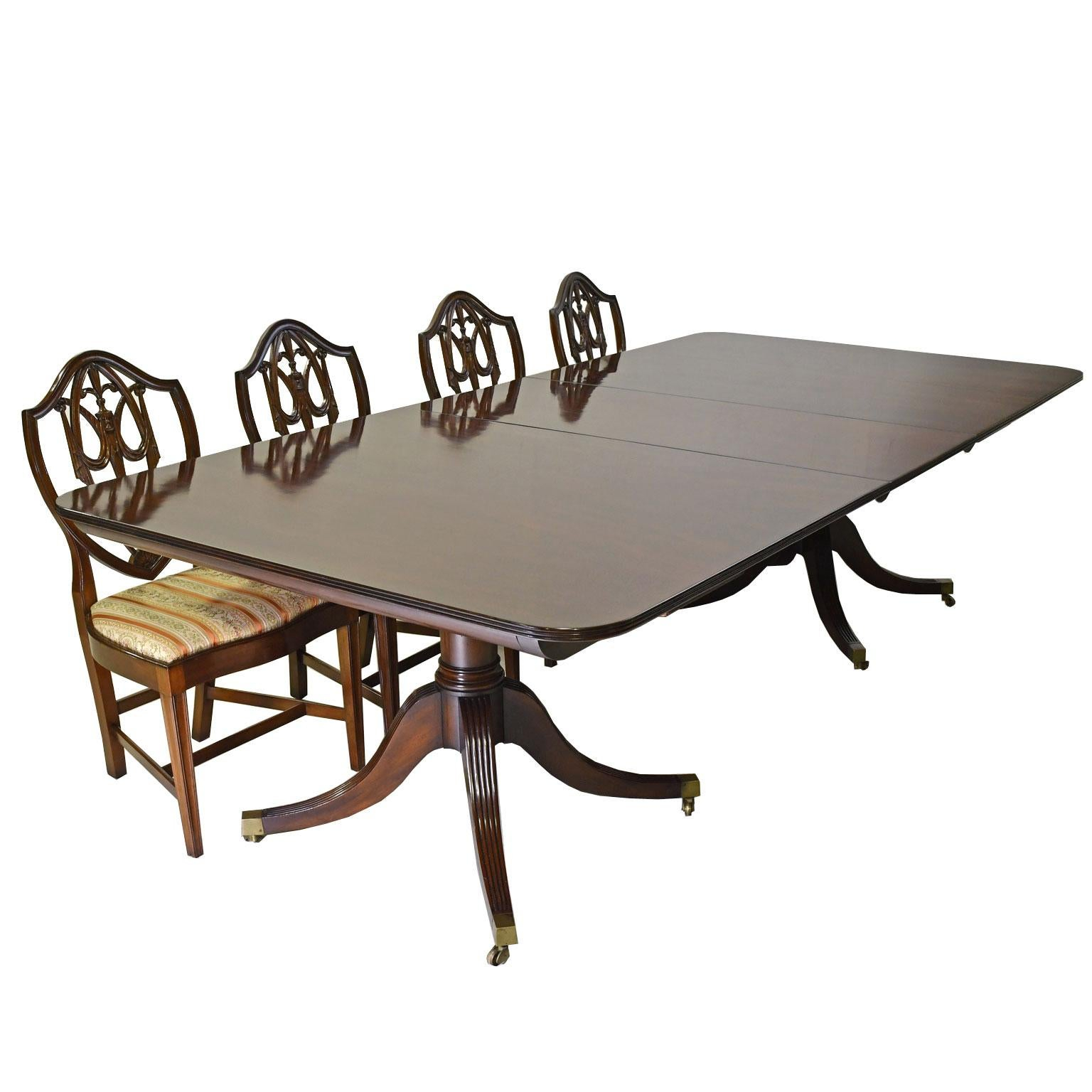 Hepplewhite-Style Dining Set In Mahogany, 12' Long Table And Set Of 12 ... with regard to Finding the Perfect Hepplewhite Dining Room Table for Your Space