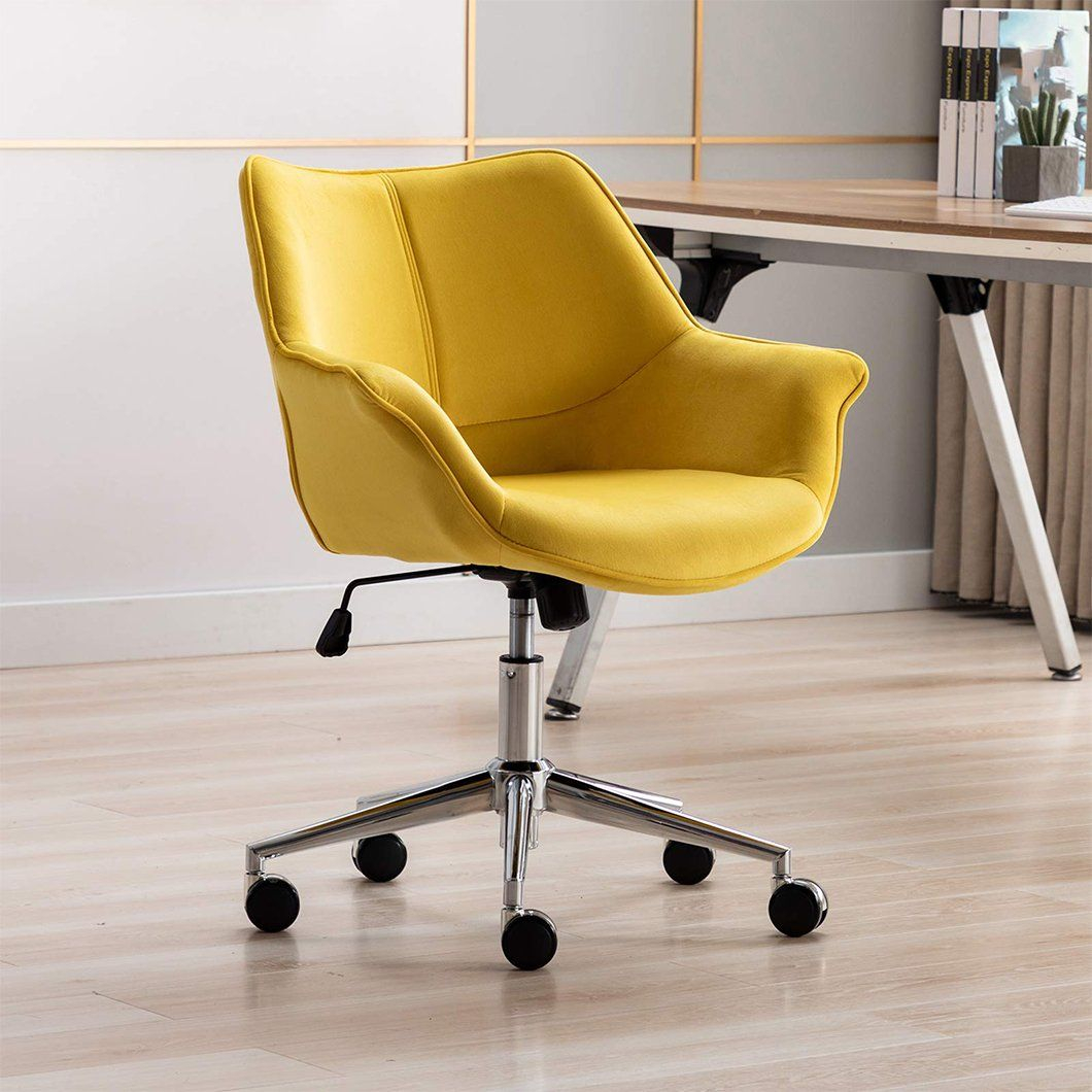High Quality Ergonomic Design Velvet Yellow Adjustable Conference ... with regard to