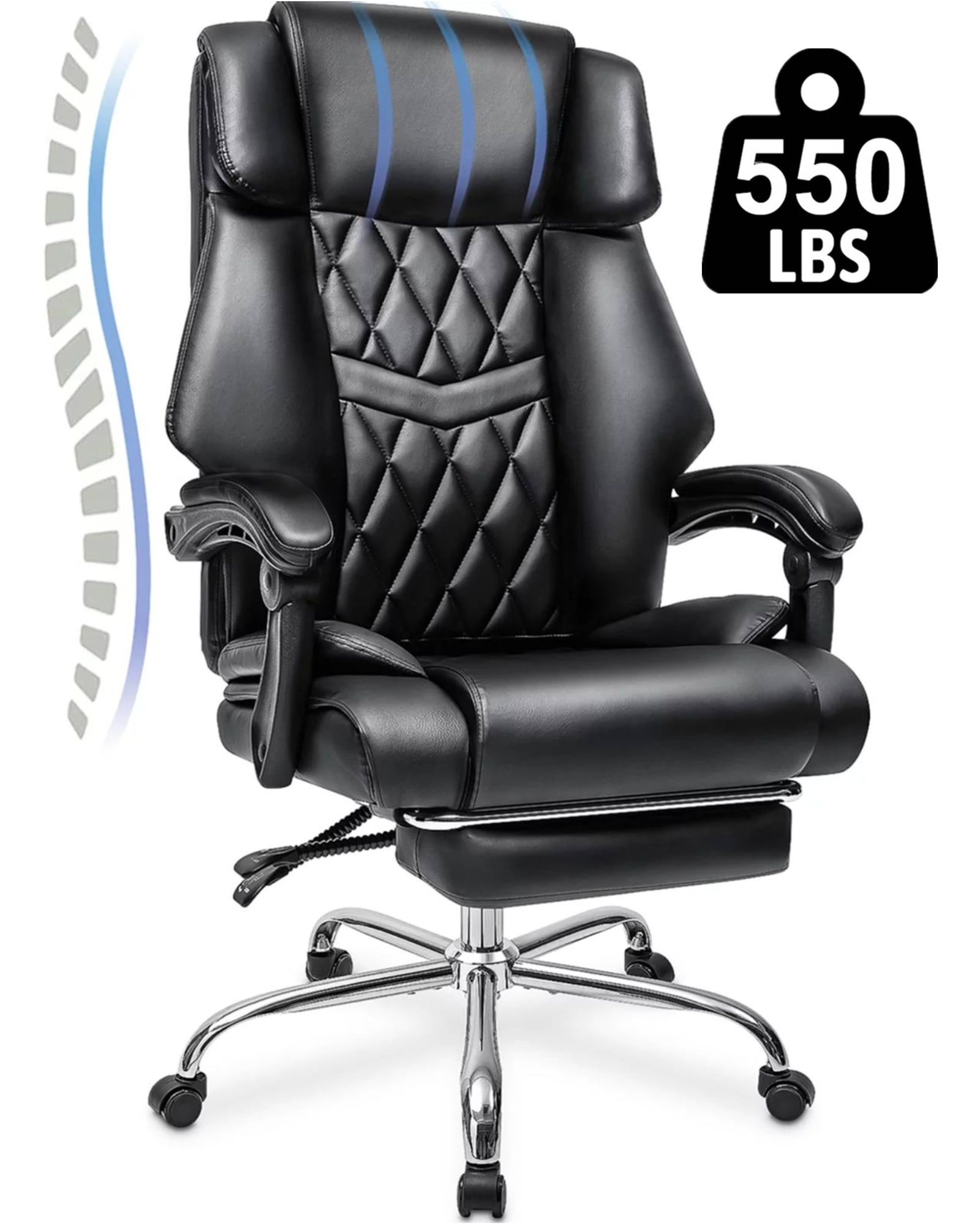 Hoffree Executive Office Chair Big And Tall Office Chair 550Lb Wide ... regarding