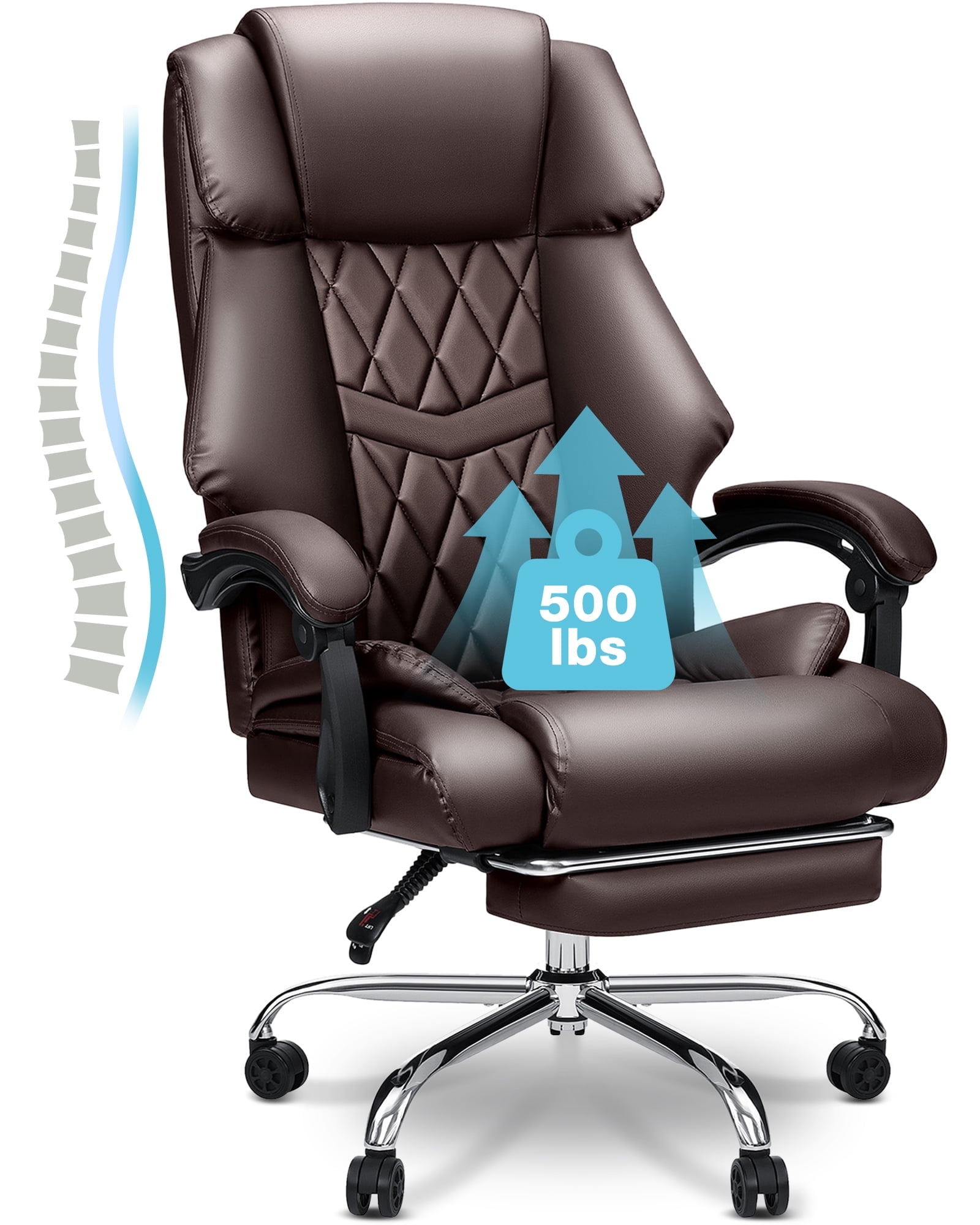 Hoffree Oversized Big And Tall 500Lbs Executive Office Chair With Foot ... in The Ergonomic Essentials for Big and Tall Office Seating