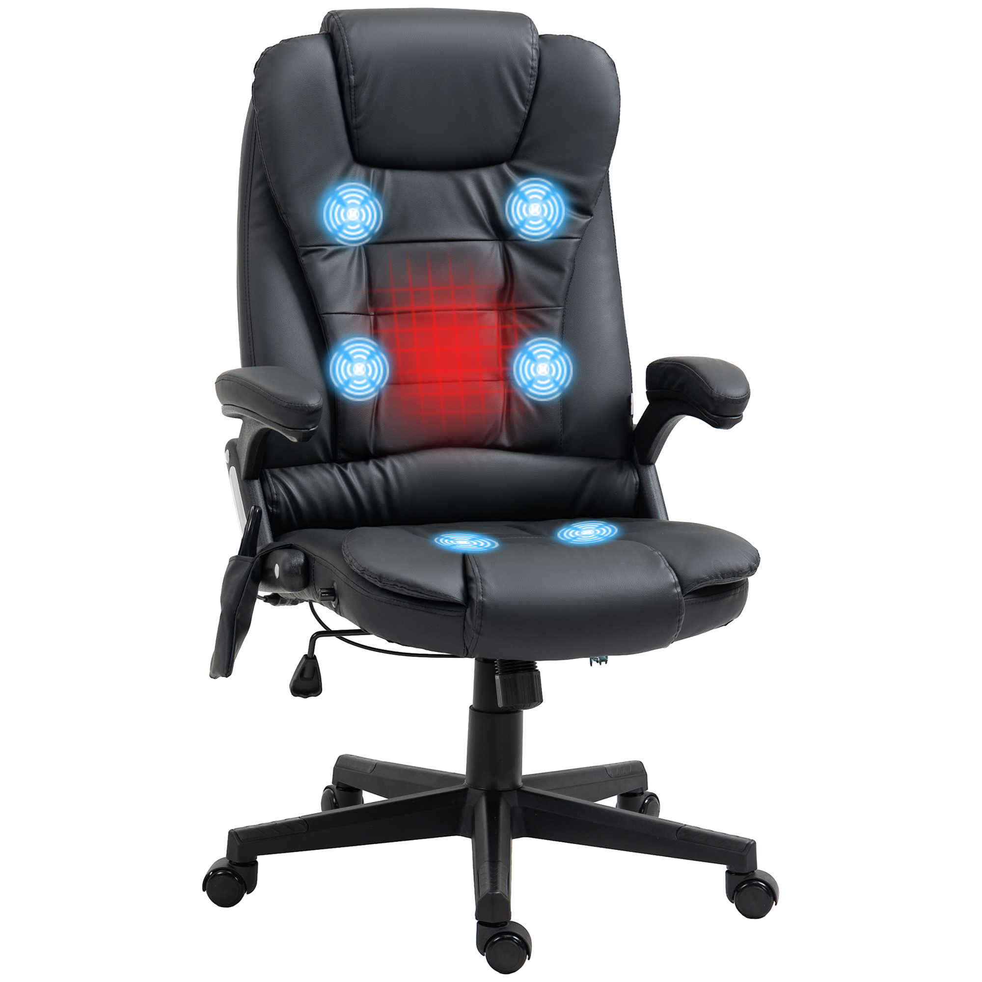Homcom Massage Office Chair, Heated Reclining Computer Chair With 6 ... inside Beyond the Hype Exploring the Real Advantages of Heated and Massaging Office Chairs