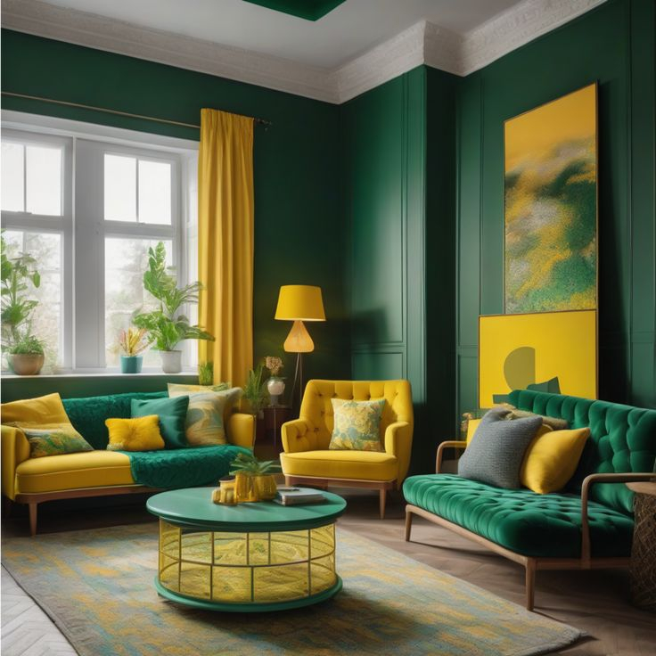How To Be A Maximalist When You’ve Been A Minimalist | Green Walls ... in Transform Your Living Room with Invigorating Shades of Green