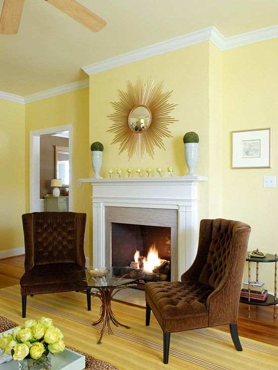 How To Decorate Your Living Room With Cheery Yellow | Yellow Walls ... with
