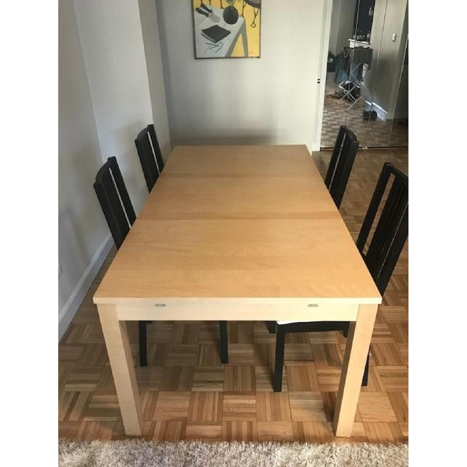 Ikea Extendable Dining Table W/ 4 Chairs - Aptdeco inside