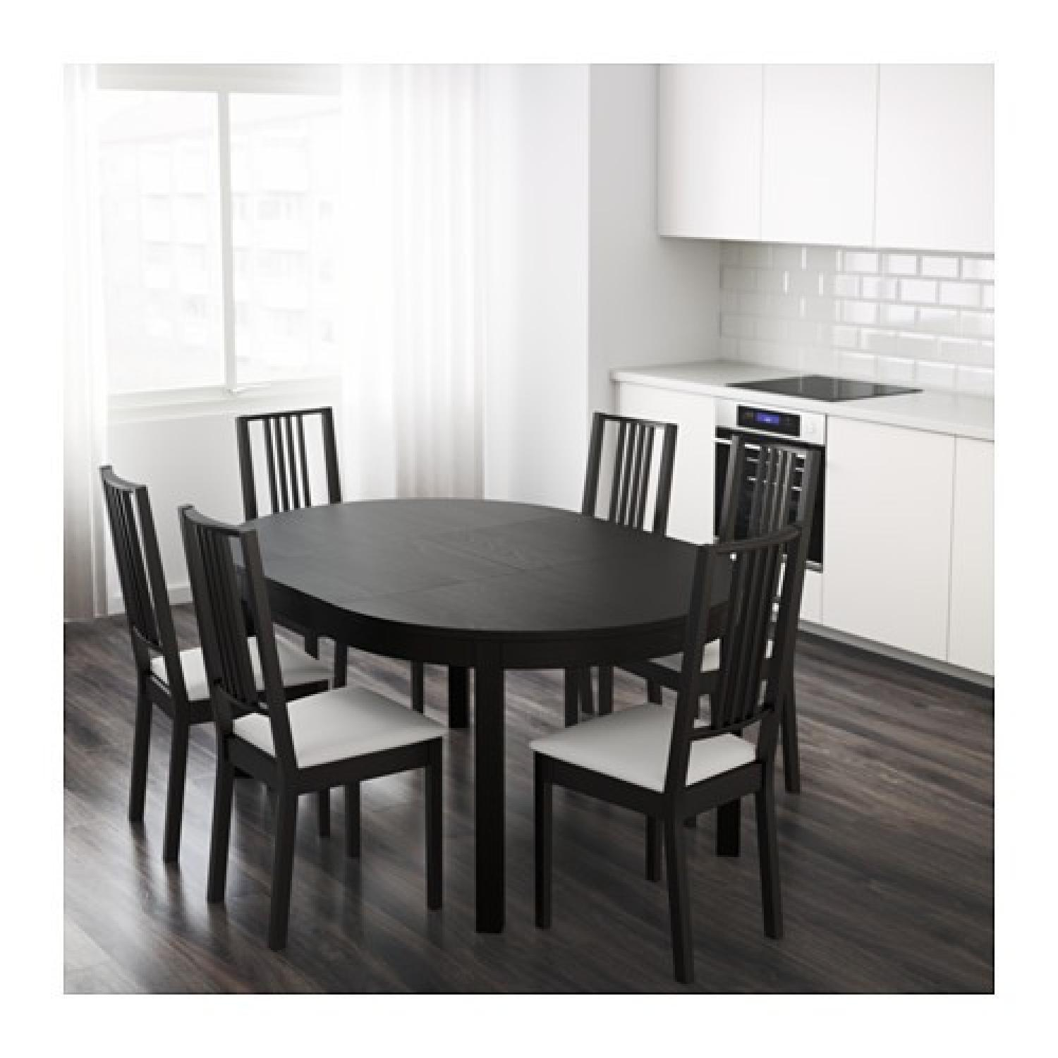 Ikea Extendable Dining Table W/ 6 Chairs - Aptdeco regarding
