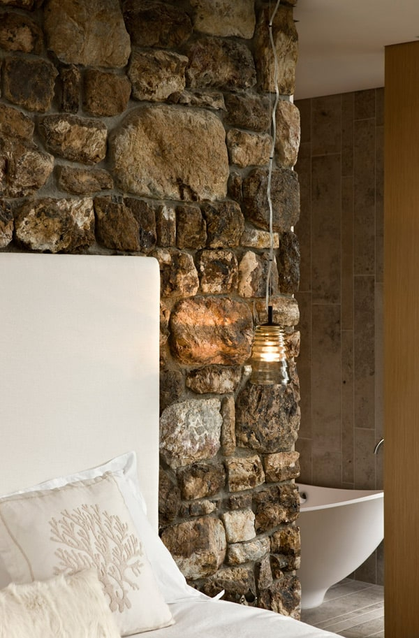 Interior Stone Wall Adds Rustic Touch pertaining to