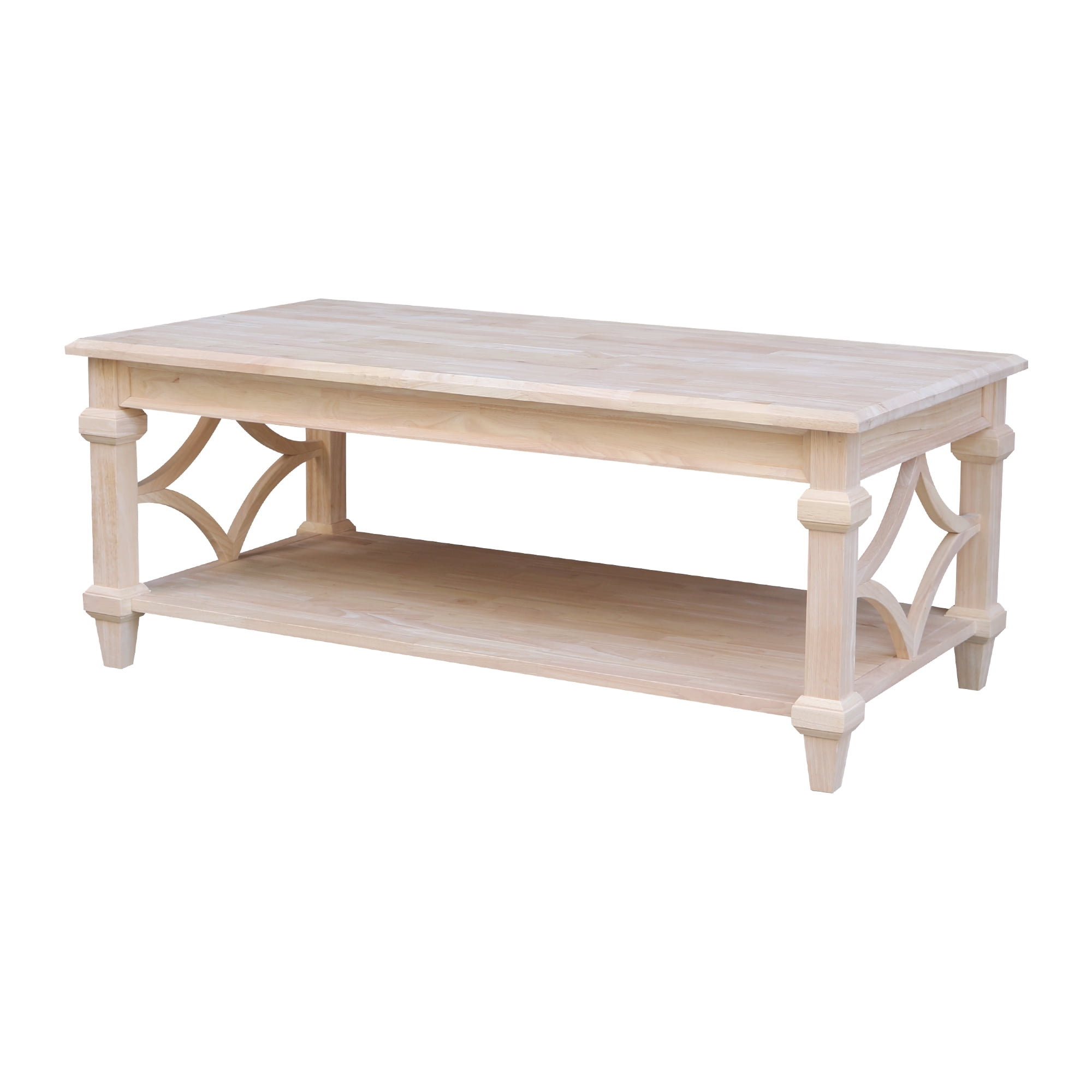 International Concepts Josephine Solid Wood Coffee Table With Shelf ... inside Solid Wood Coffee Table With Shelf